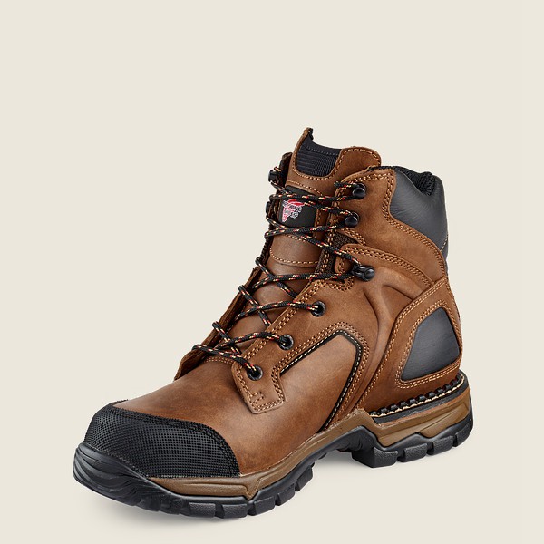 Red Wing Safety Boots Flexforce® - 6-inch Waterproof Toe - Brown/Black - Mens OAY354287